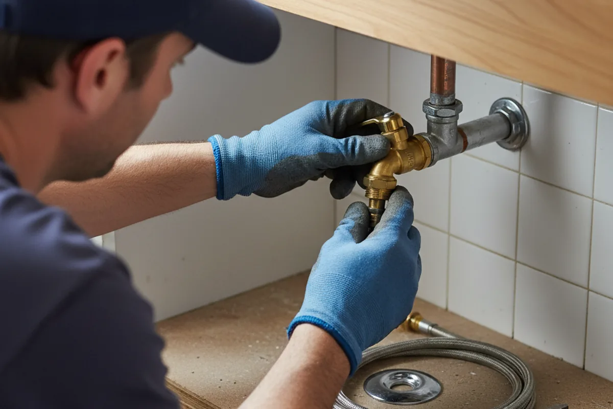 Shutoff valve and fitting work during Emergency Plumbing in Wayne